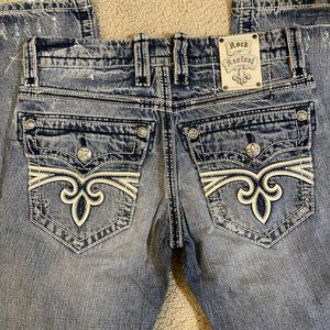 Rock Revival Cooper Boot Denim Men's Size 32 x 34 NEW